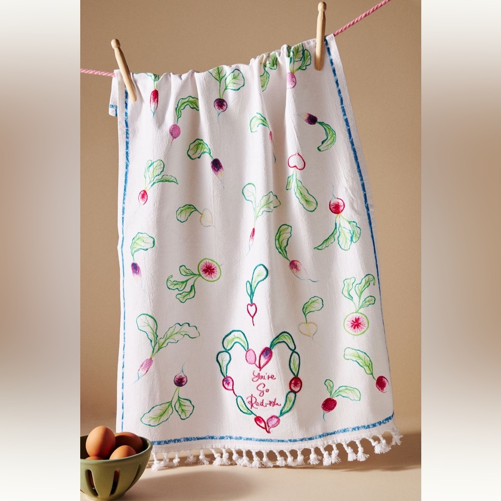 COPY - NWT Anthropologie You’re so Rad-ish Cotton Tea Towel.
